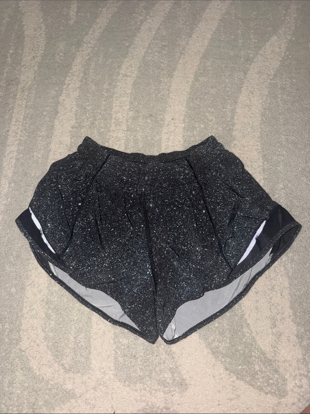 lululemon athletica Black Speckle Running Shorts